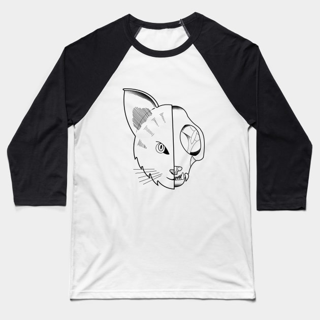 Schrodinger's Cat Baseball T-Shirt by randomgeekery